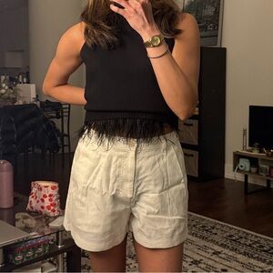 UNIQLO High-Waist Linen Shorts